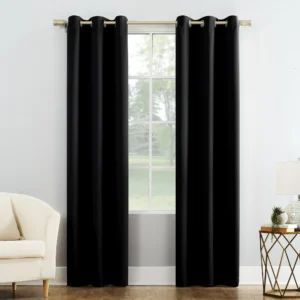 Grommet Blackout Single Curtain Panel, Black, 40"W x 84"L