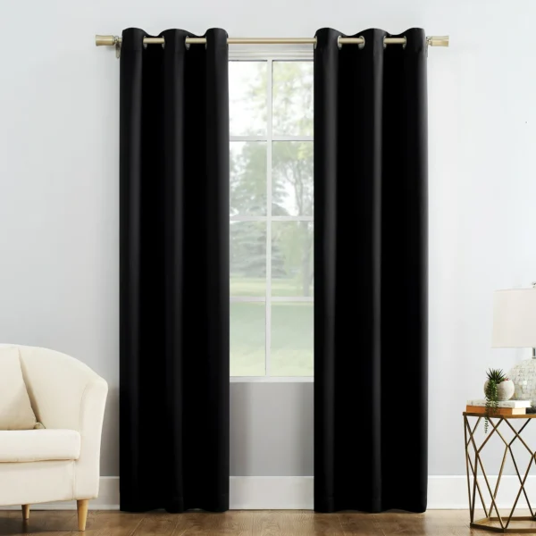 Grommet Blackout Single Curtain Panel, Black, 40"W x 84"L